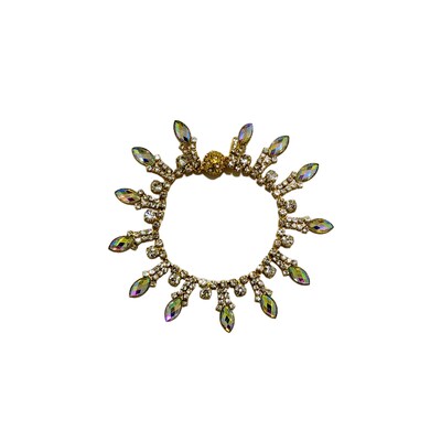 Rhinestone Aurora Borealis Crystal tassle chain bracelet - image1